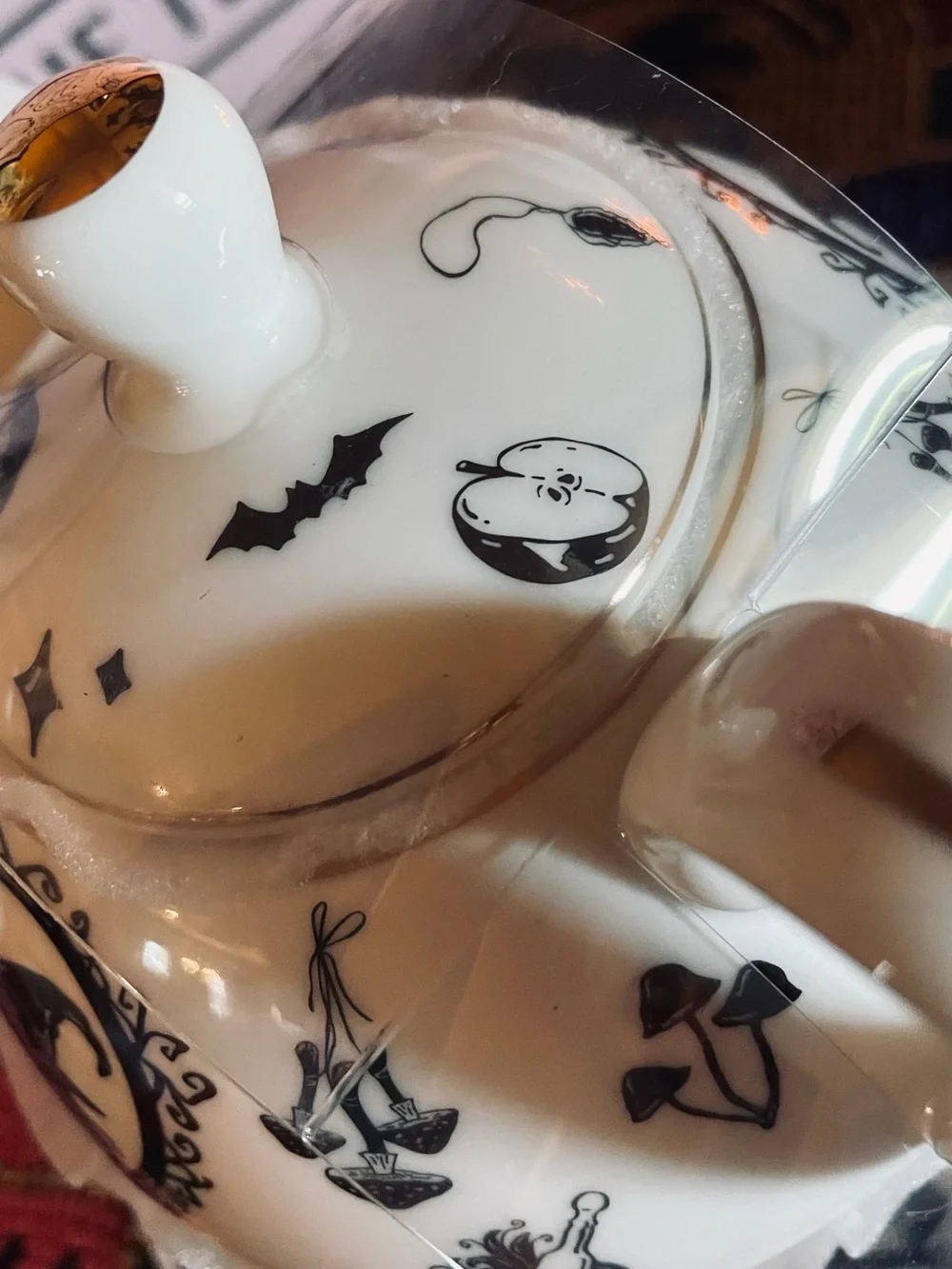GRACE TEAWARE NWT Porcelain Witch Silhouette Tea For One Teapot Stacking Set